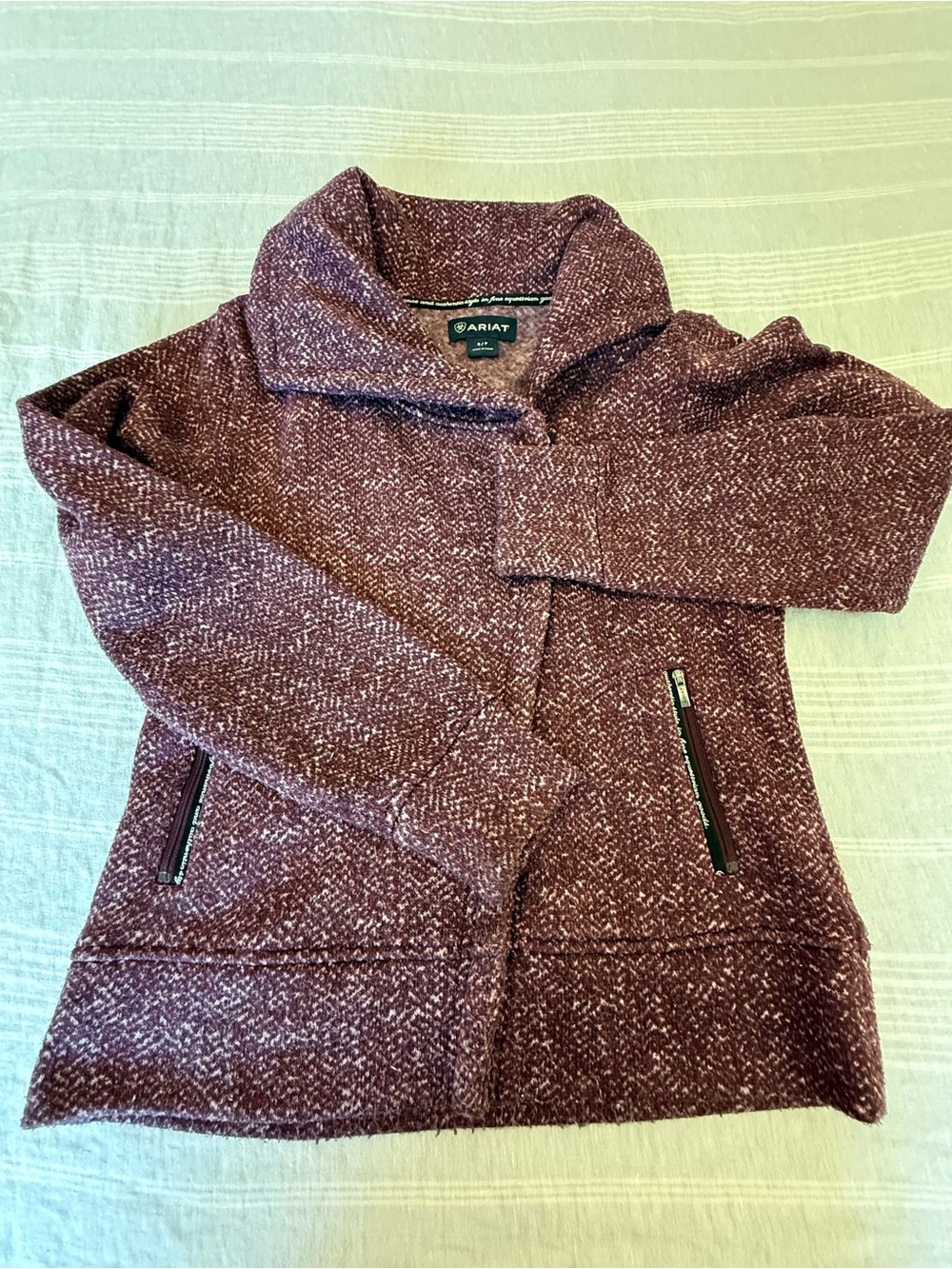 Ariat Women's Marled Plum Teddy Jacket with Funnel Neck